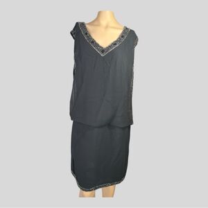 J Laxmi Black Beaded Dress Size 14 READ CONDITION